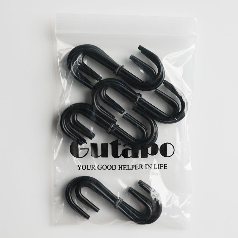 Gutapo 24 Pack Black S Shaped Hooks Small Hanging Hangers for Bathroom Bedroom Office Kitchen Garden - Image 5